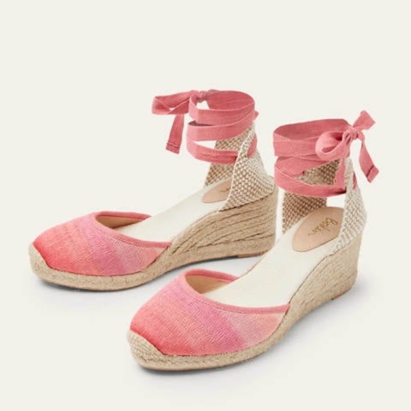 Boden Pink classic Cassie espadrille wedges NWOT Size 37 - Picture 1 of 4